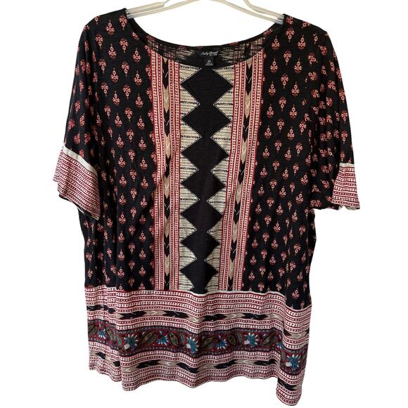 Lucky Brand Brown Aztec print T-Shirt size 3X super soft no material tag - Picture 1 of 8